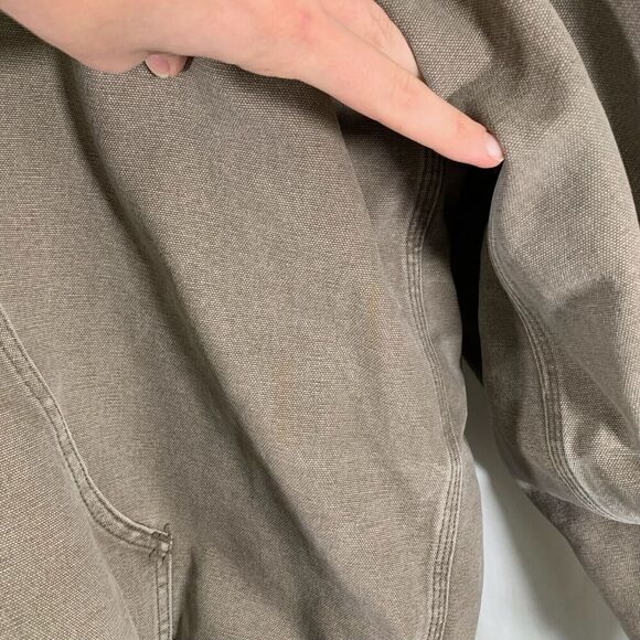 Carhartt Jacket Men's XXL Tall Grey Full Zip Fleece Lined Drawstring Pockets - Picture 4 of 16